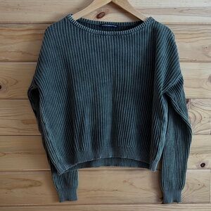 Brandy Melville Olive Ribbed Sweater